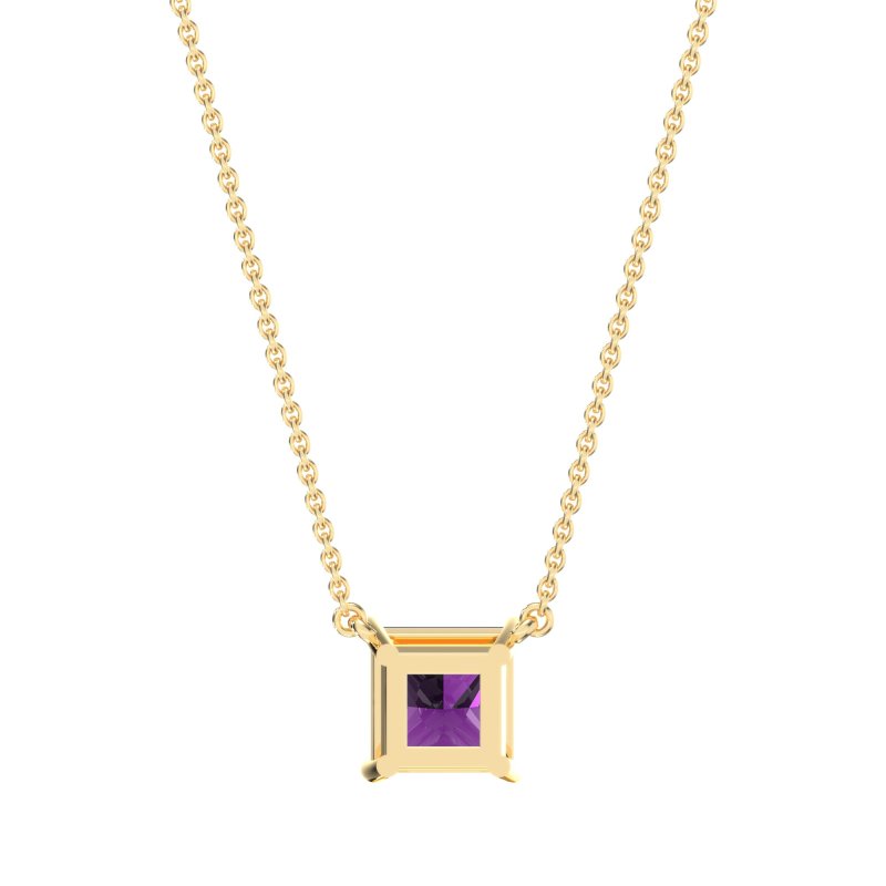 Simple Princess Cut Necklace