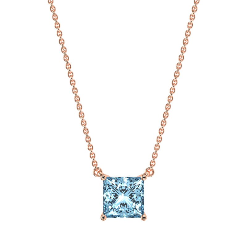 Simple Princess Cut Necklace