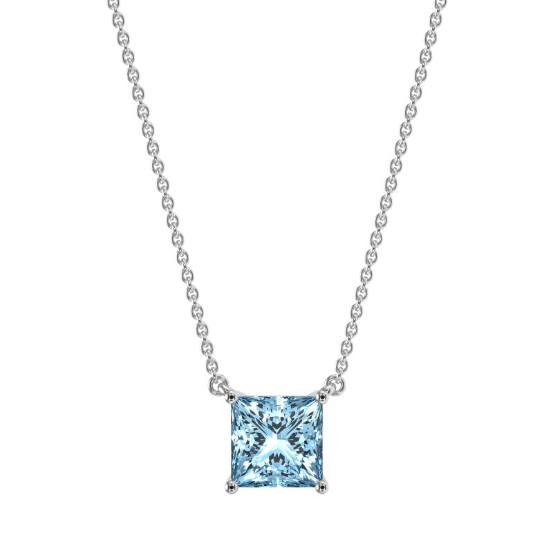 Simple Princess Cut Necklace