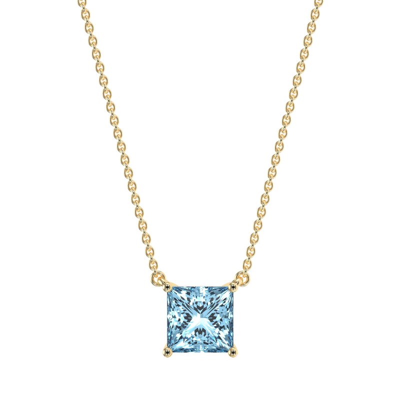 Simple Princess Cut Necklace