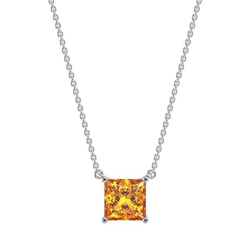 Simple Princess Cut Necklace