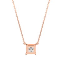 Simple Princess Cut Necklace