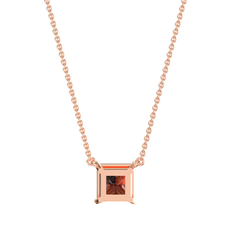 Simple Princess Cut Necklace