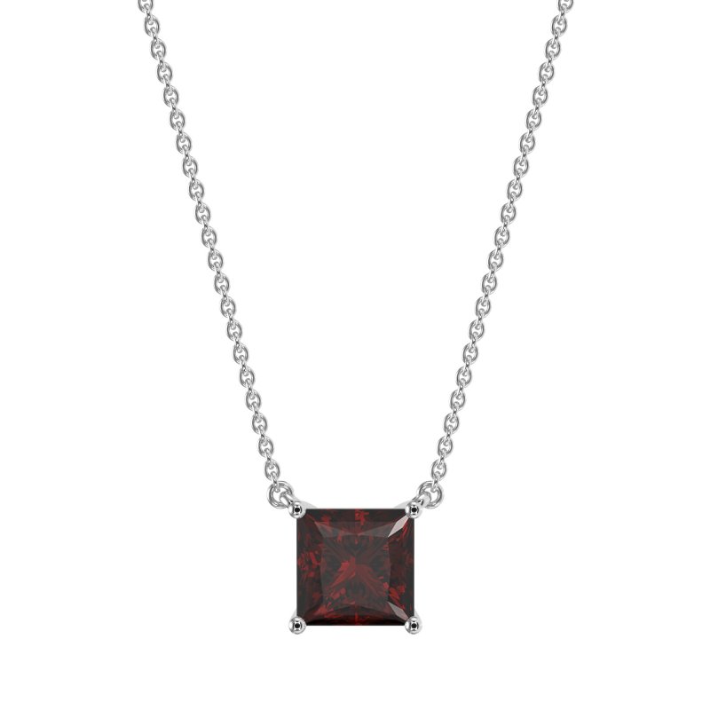 Simple Princess Cut Necklace