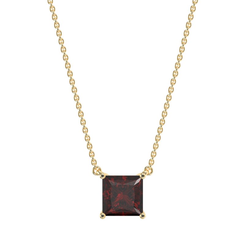 Simple Princess Cut Necklace