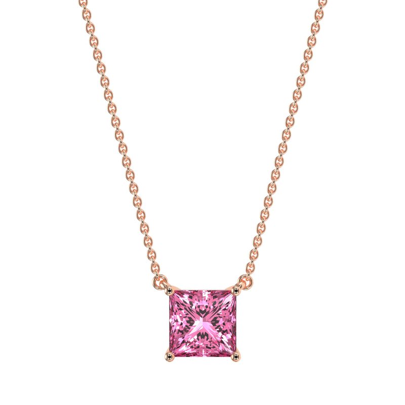 Simple Princess Cut Necklace