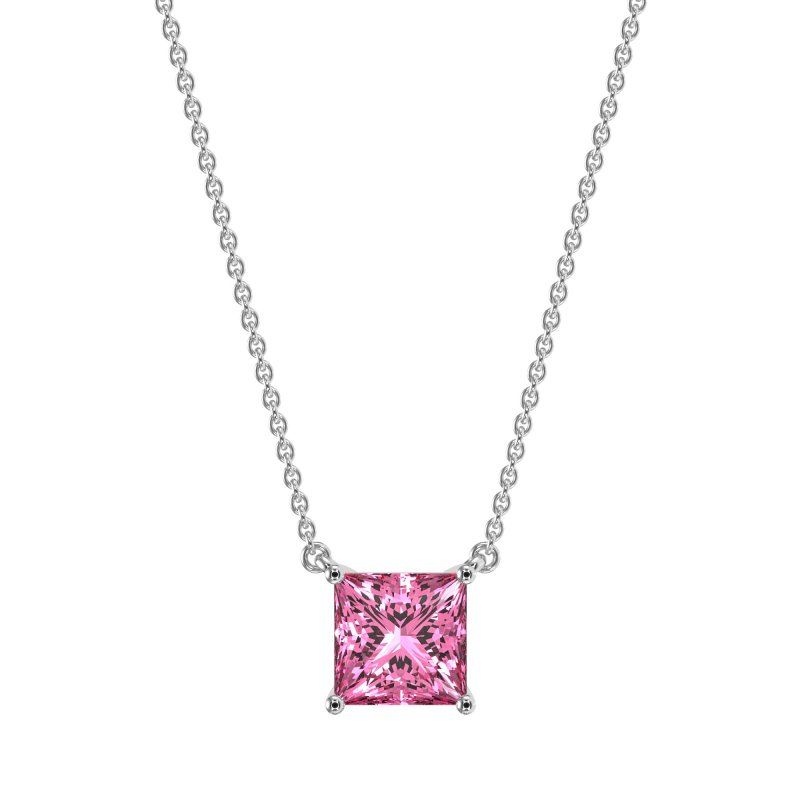Simple Princess Cut Necklace
