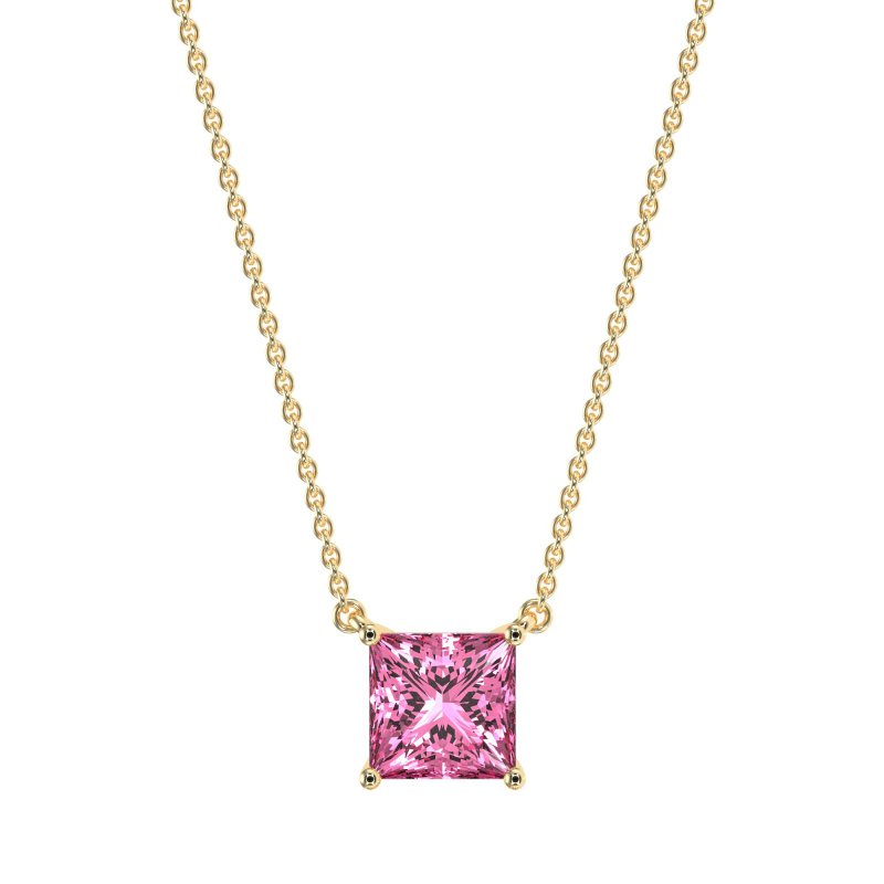 Simple Princess Cut Necklace