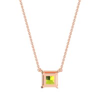 Simple Princess Cut Necklace