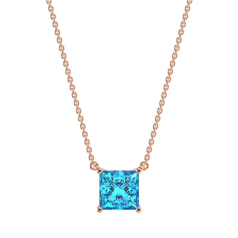 Simple Princess Cut Necklace