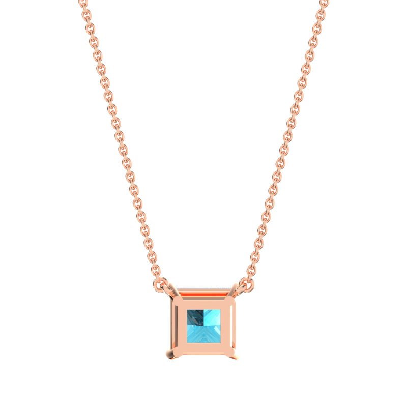 Simple Princess Cut Necklace