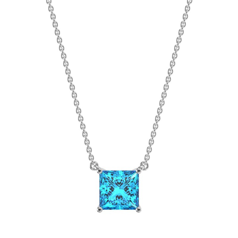 Simple Princess Cut Necklace