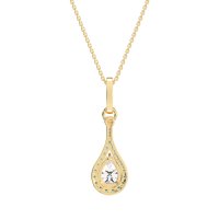 Wrap Tear Drop Dangling Necklace
