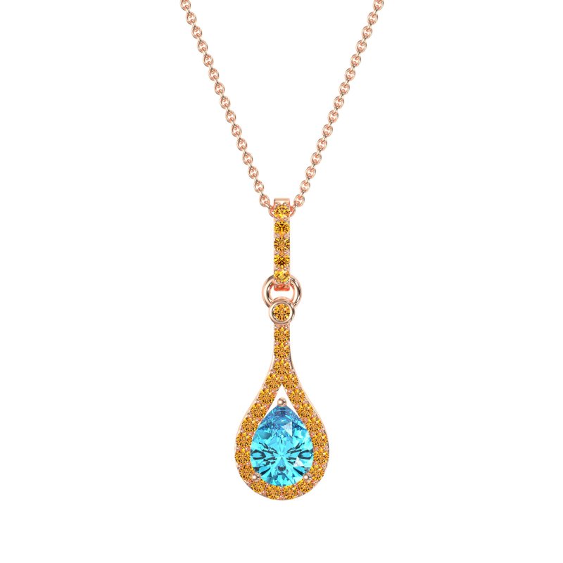Wrap Tear Drop Dangling Necklace