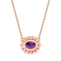 Antique Oval Halo Necklace