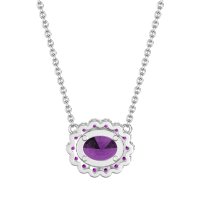 Antique Oval Halo Necklace