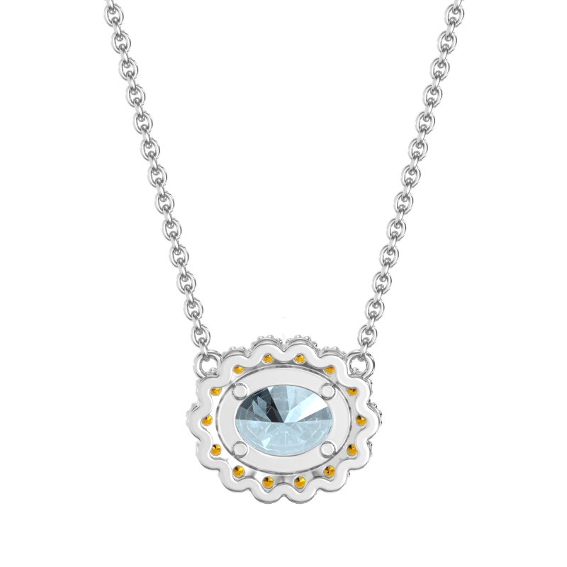 Antique Oval Halo Necklace