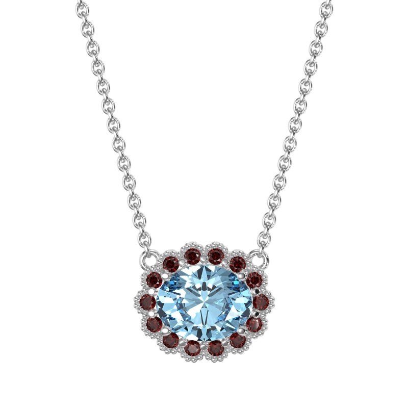 Antique Oval Halo Necklace