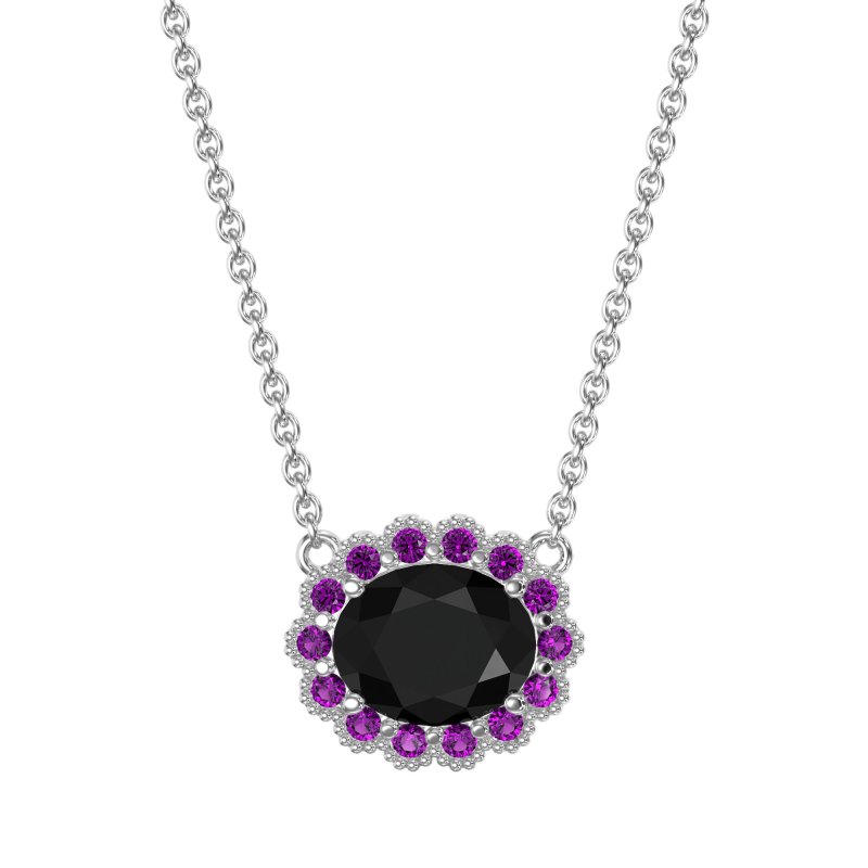 Antique Oval Halo Necklace