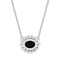 Antique Oval Halo Necklace