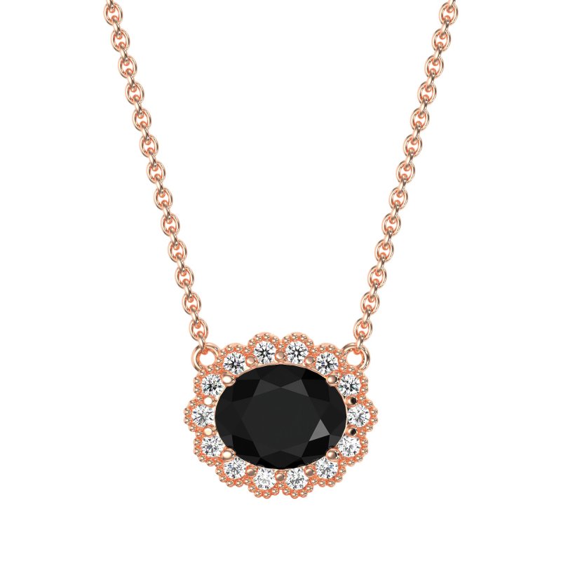 Antique Oval Halo Necklace