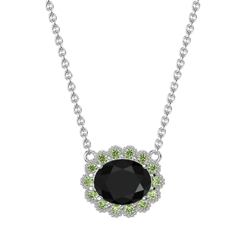 Antique Oval Halo Necklace