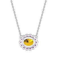 Antique Oval Halo Necklace