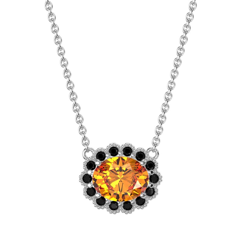Antique Oval Halo Necklace