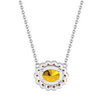 Antique Oval Halo Necklace