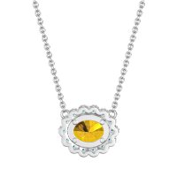 Antique Oval Halo Necklace