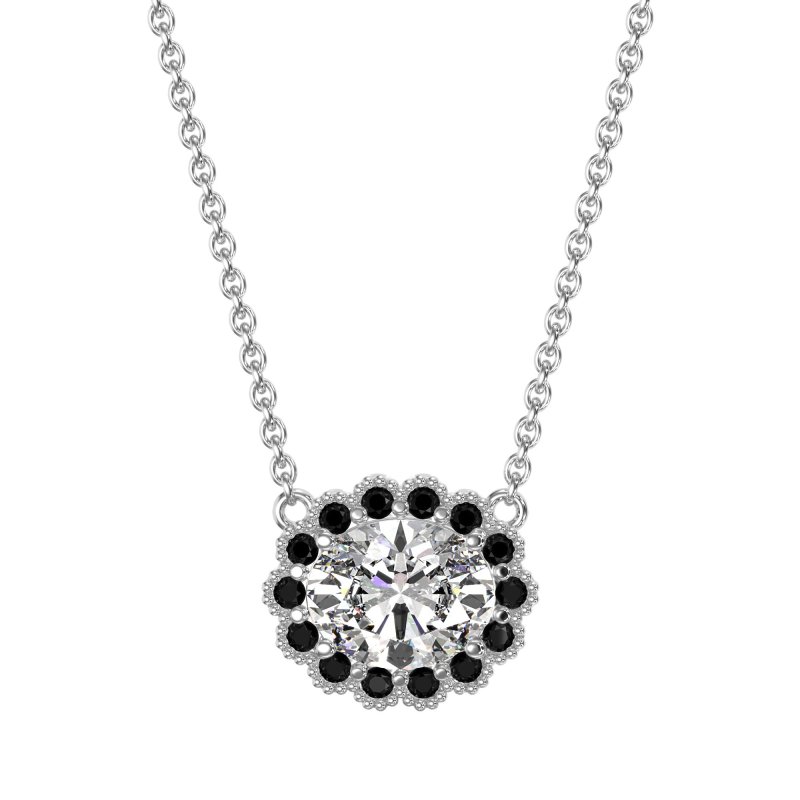 Antique Oval Halo Necklace