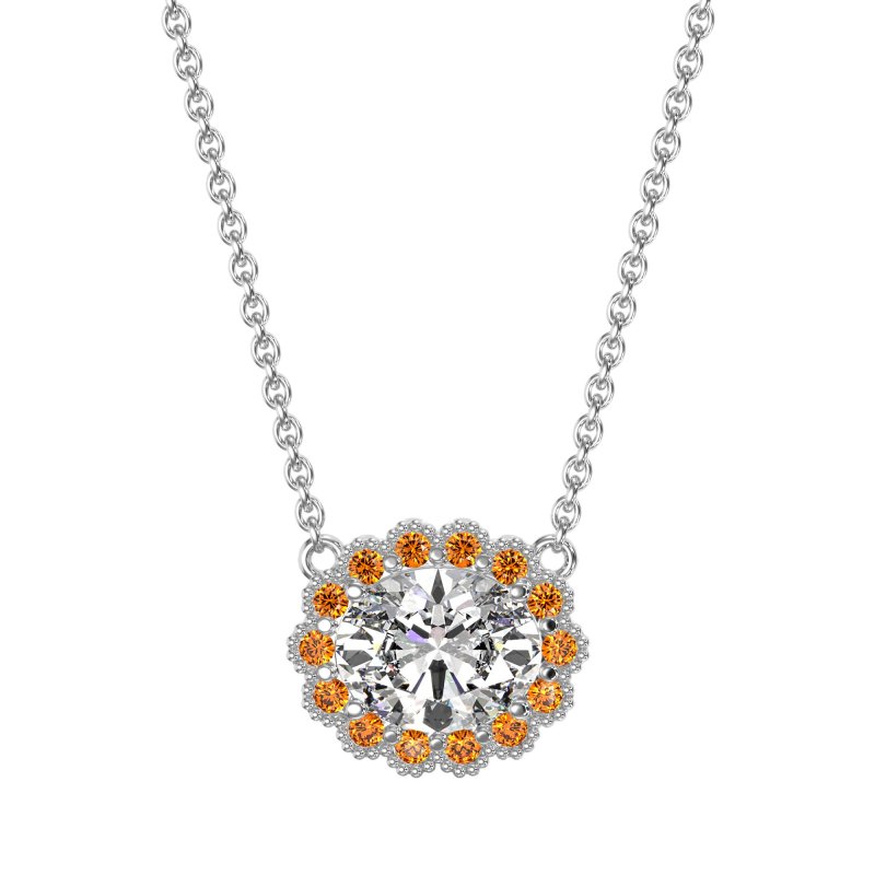 Antique Oval Halo Necklace