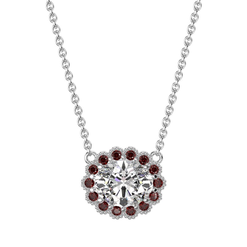 Antique Oval Halo Necklace