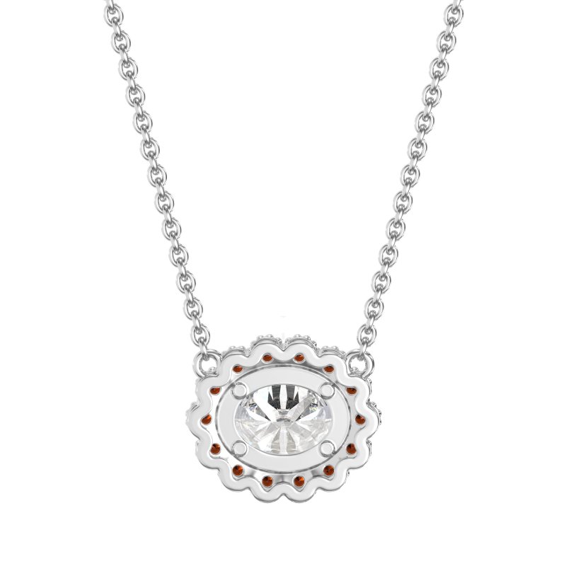 Antique Oval Halo Necklace