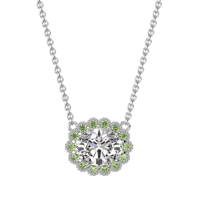 Antique Oval Halo Necklace