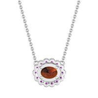 Antique Oval Halo Necklace
