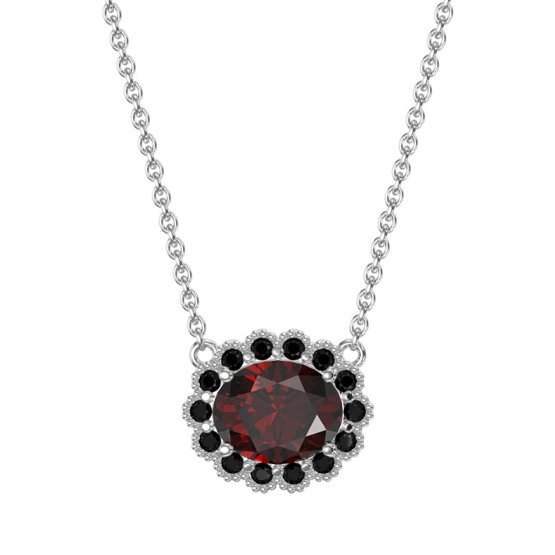 Antique Oval Halo Necklace