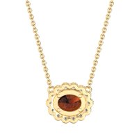 Antique Oval Halo Necklace