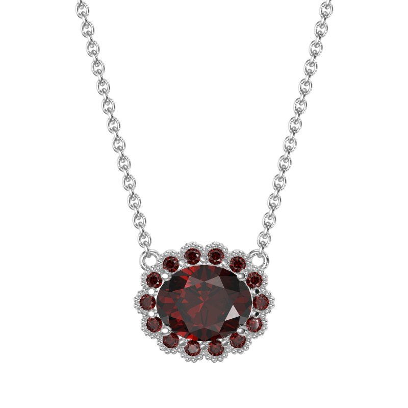 Antique Oval Halo Necklace