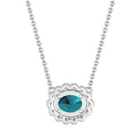 Antique Oval Halo Necklace