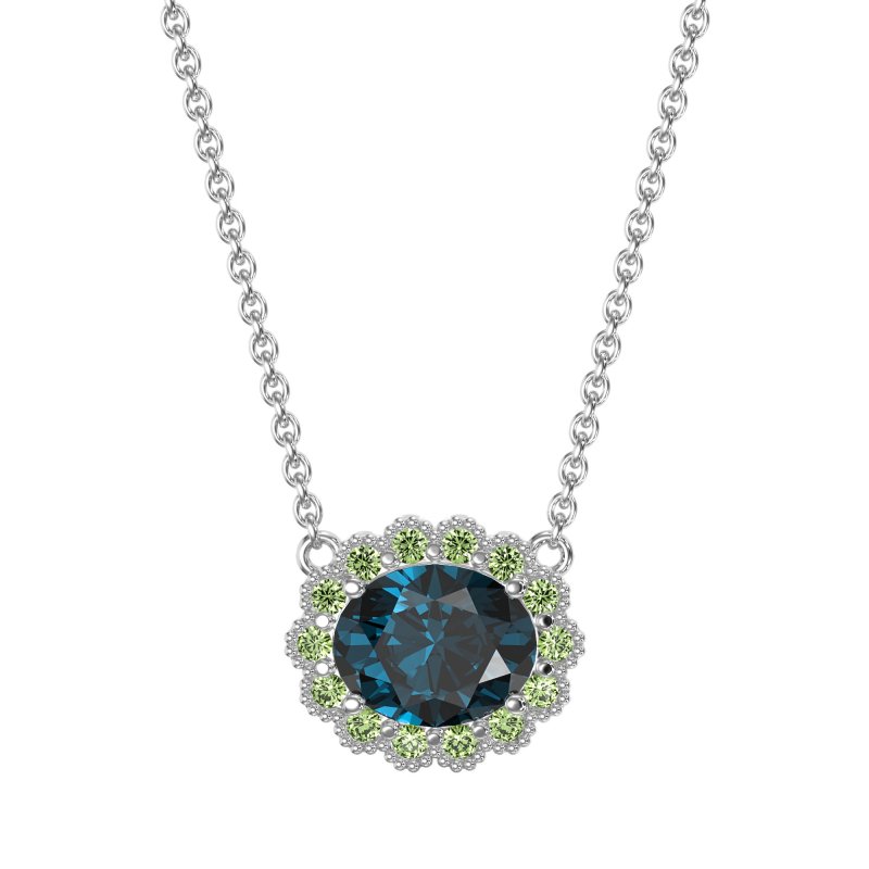 Antique Oval Halo Necklace
