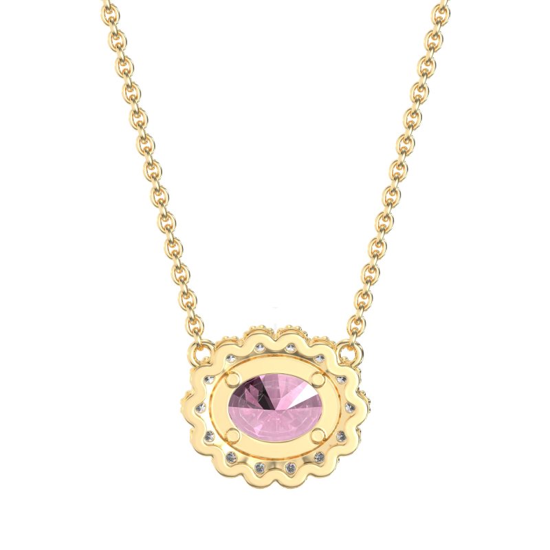 Antique Oval Halo Necklace