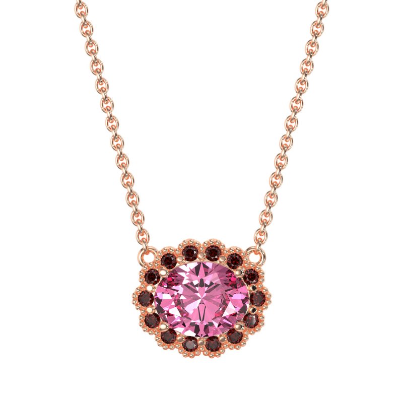 Antique Oval Halo Necklace