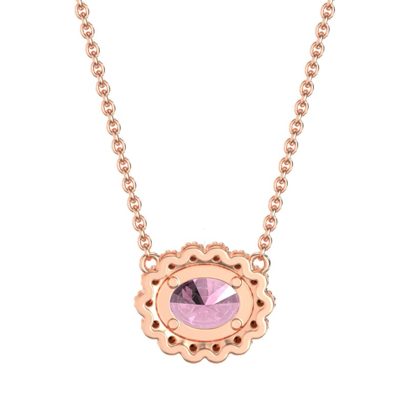 Antique Oval Halo Necklace
