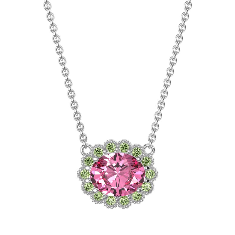 Antique Oval Halo Necklace