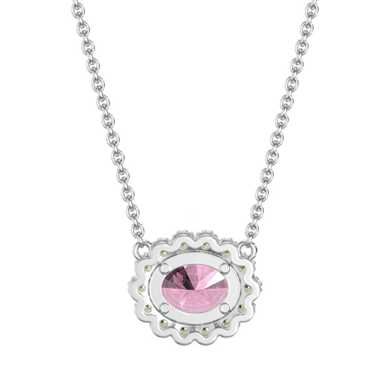 Antique Oval Halo Necklace