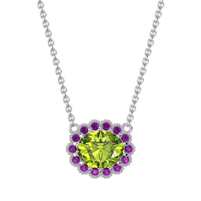Antique Oval Halo Necklace