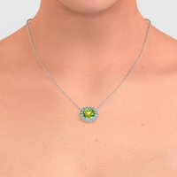 Antique Oval Halo Necklace