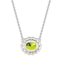 Antique Oval Halo Necklace