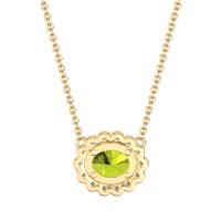 Antique Oval Halo Necklace